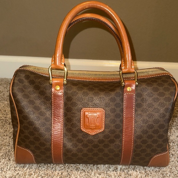 Celine Handbags - Celine Vintage Macadam Boston Bag